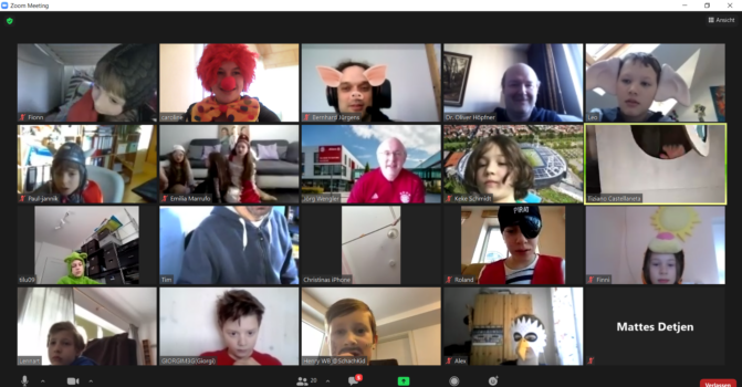 Kinderonlinefaschingsturnier 2021 Videokonferenz Screenshot
